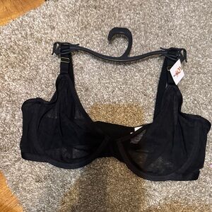 Elegant Black Sheer Underwire Bra